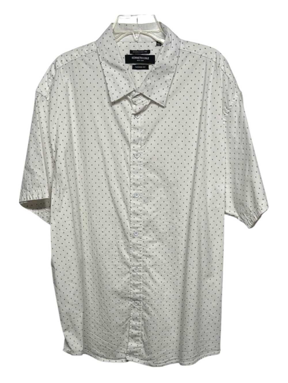 Kenneth Cole 3X White Print Button Down Shirt